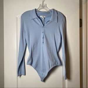 NWT Need Supply Light Blue Long Sleeve Knit Bodysuit